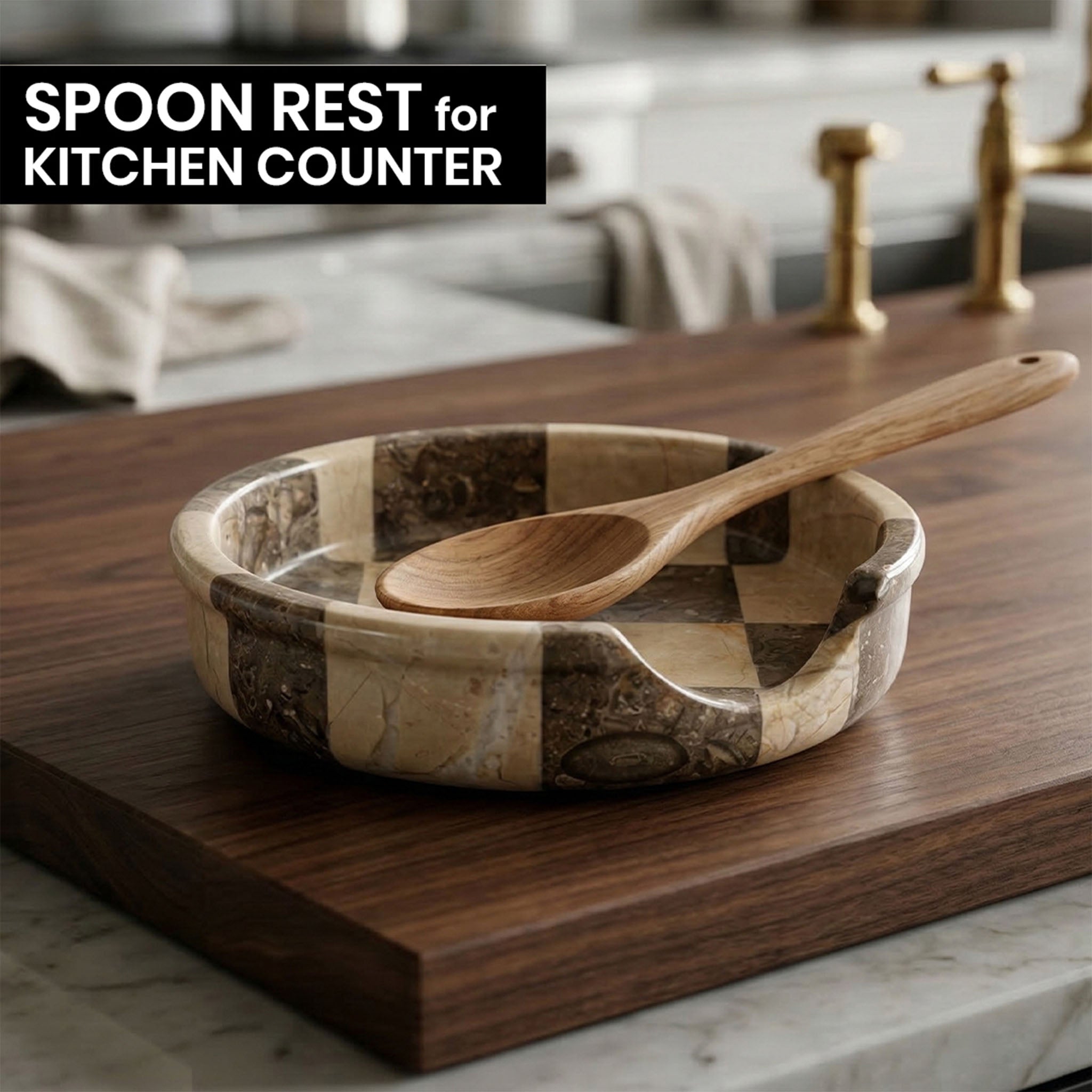 Verona Oceanic Marble Spoon Rest - Premium Marble