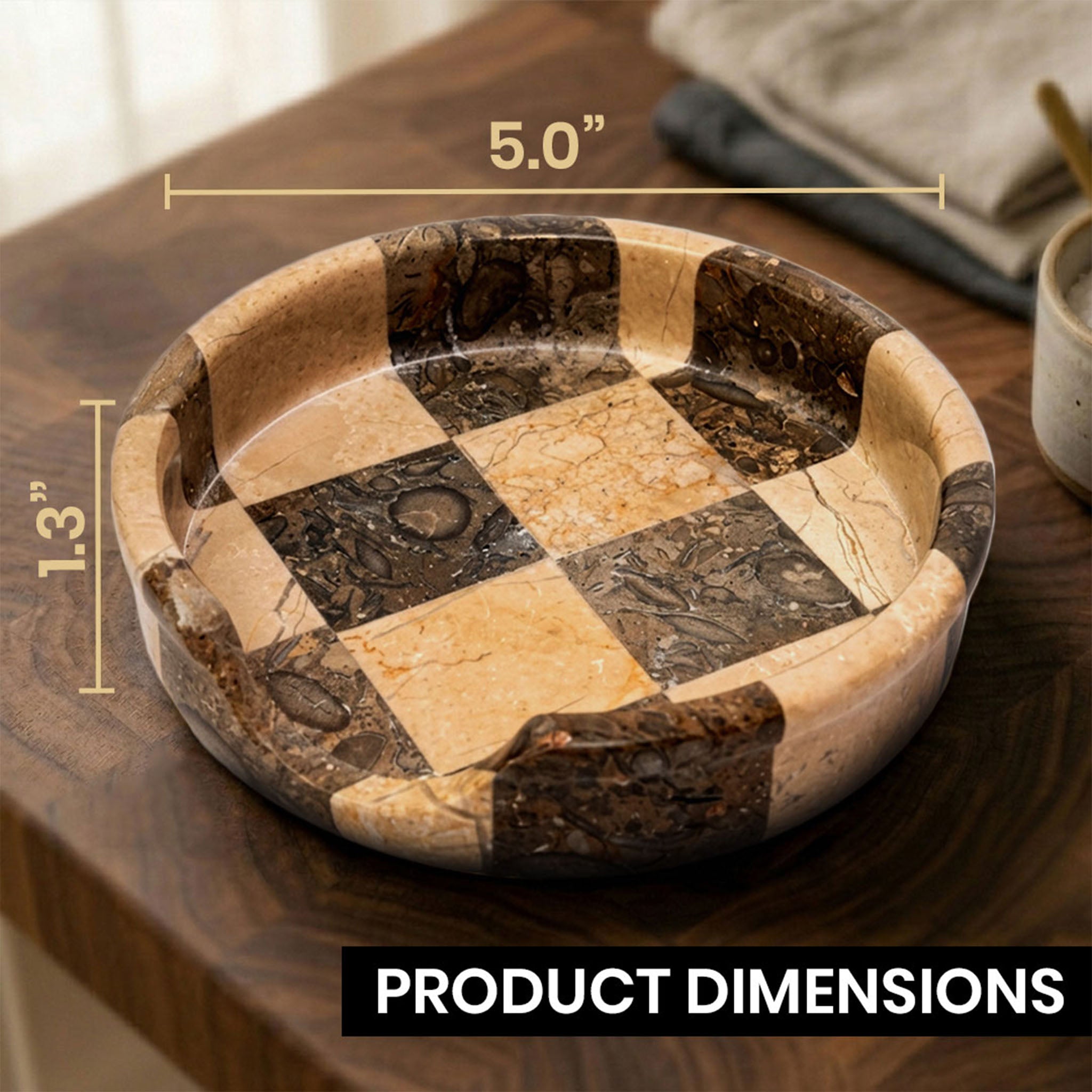Verona Oceanic Marble Spoon Rest - Premium Checkered Design