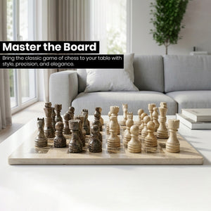 Premium Verona and Grey Marble Chess Set 12 Inches