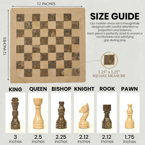 Verona and Grey Marble Chess Set 12 Inches - Guide