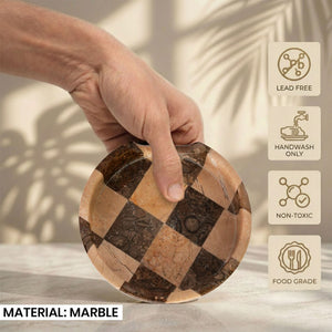 Verona and Oceanic Marble Spoon Rest - Marble Checkered Design
