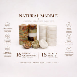 White Green Onyx Marble Checkers Set 