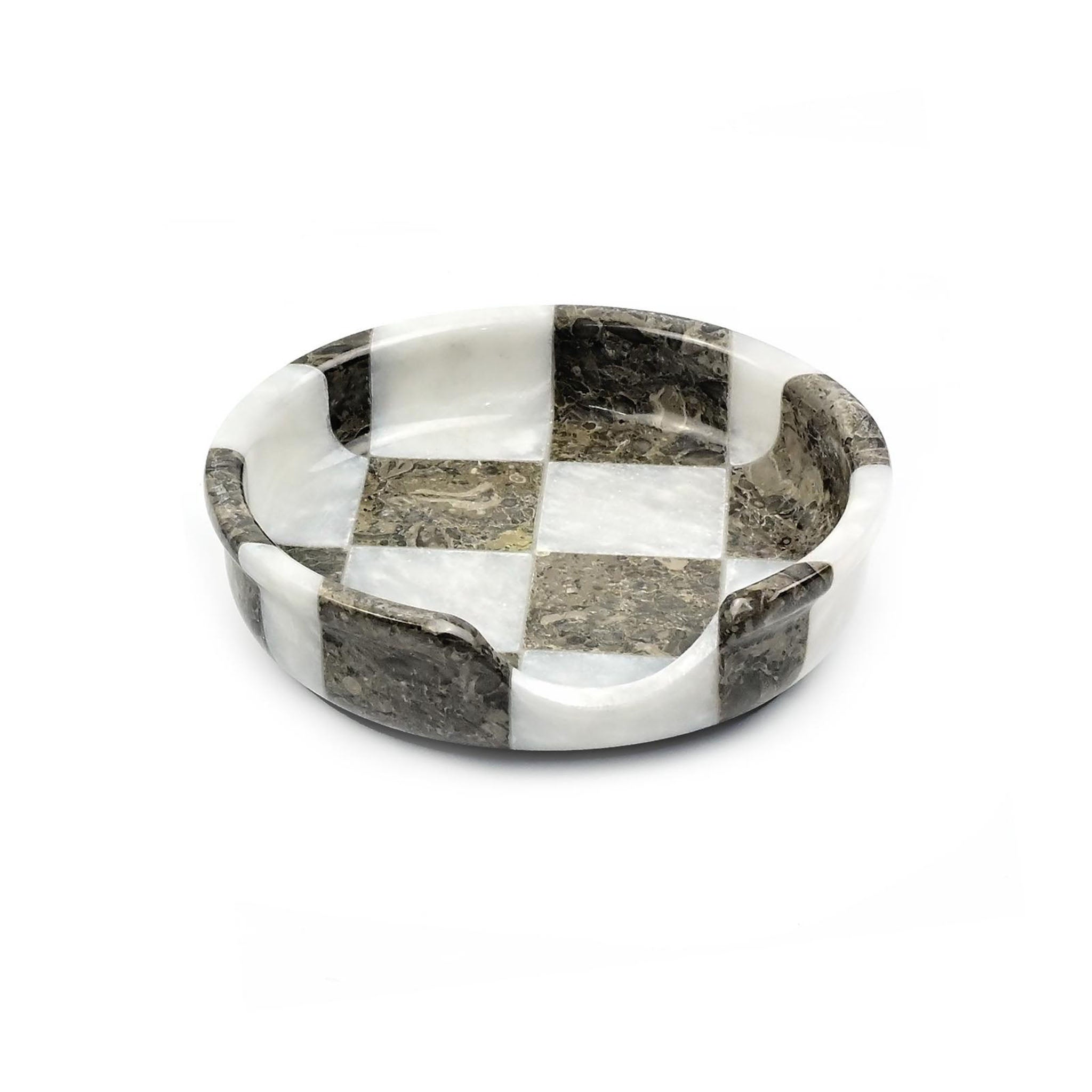 White & Grey Marble Spoon Rest