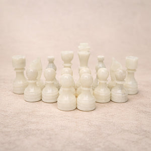 White Marble Chess Pieces 12 to 16 Inches Board