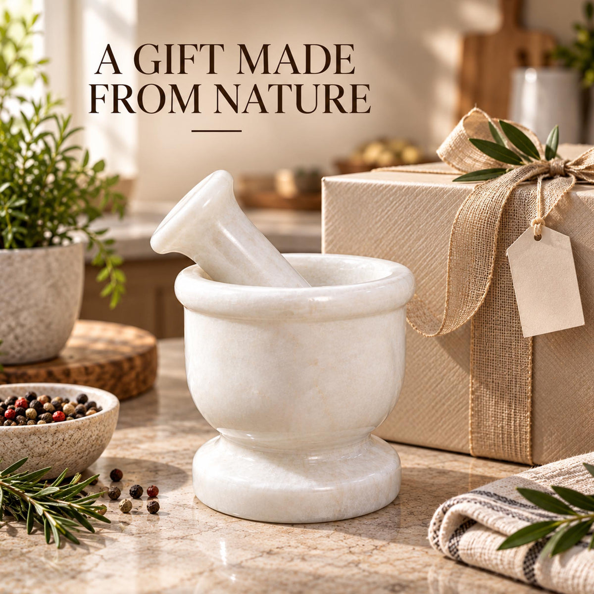 White Marble Mortar & Pestle Set (2.5 Inches)