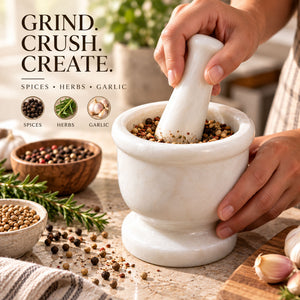 White Marble Mortar & Pestle Set (2.5 Inch)