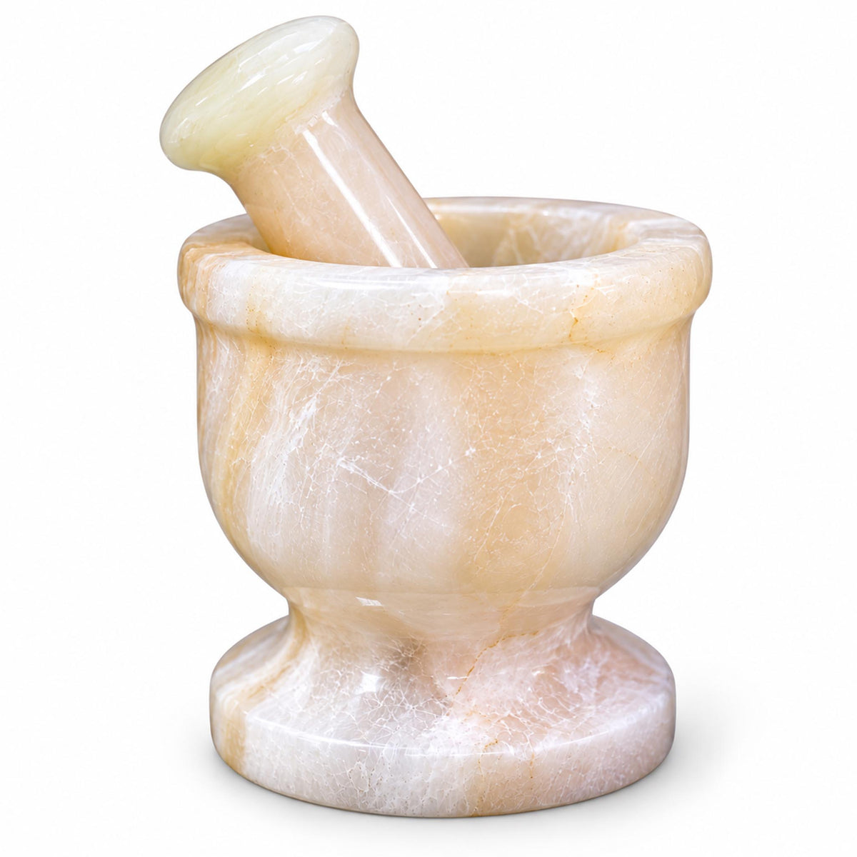 White Onyx Marble Mortar and Pestle Set (2.5 Inch)