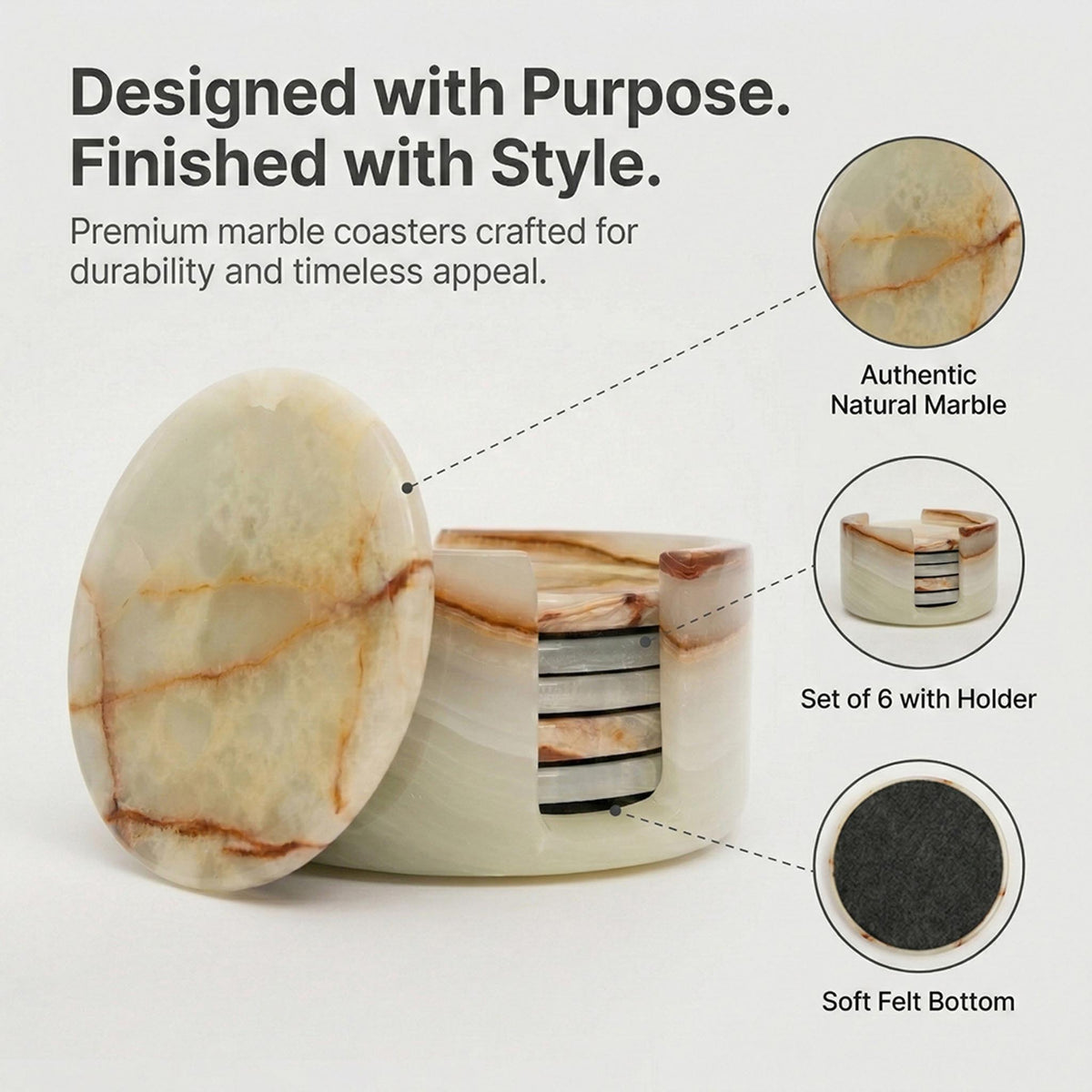 White Onyx coasters