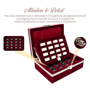 White & Black Marble Checkers Set – ( 32 Luxury Pieces Only )