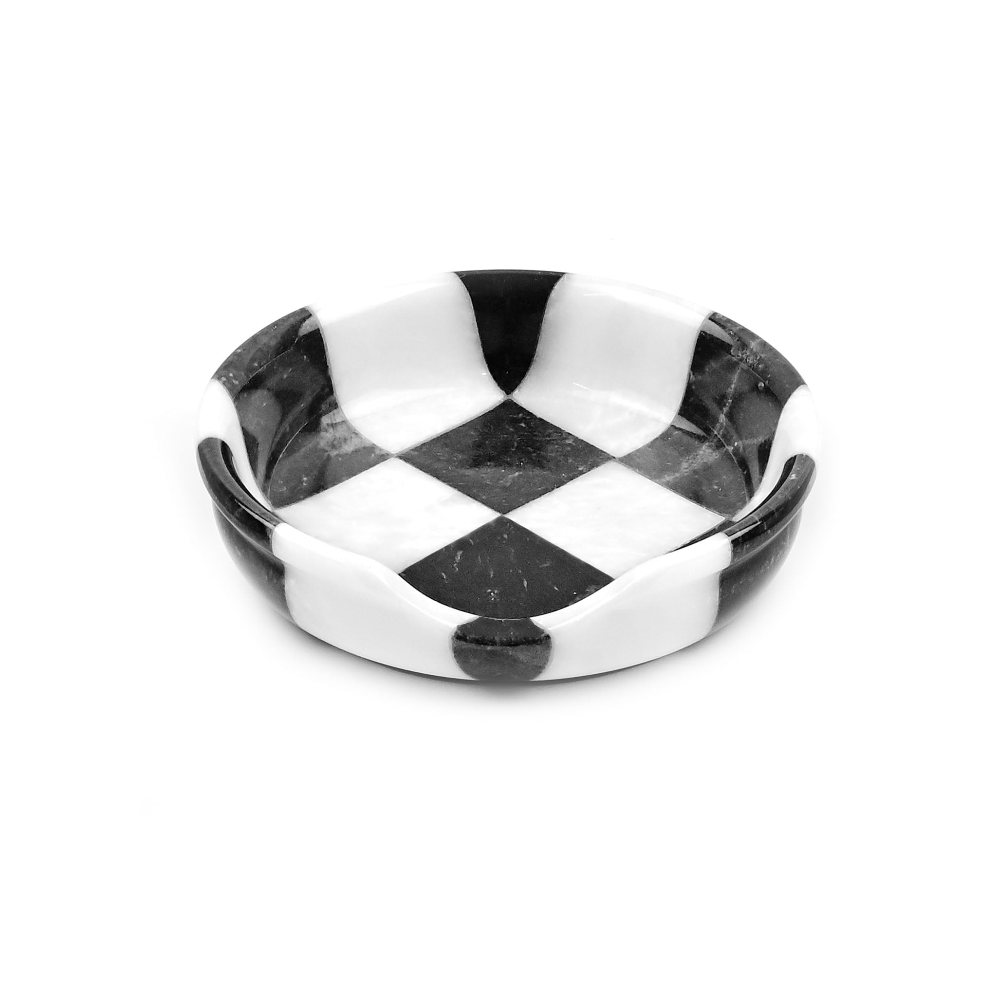 White and Black Marble Spoon Rest – Checkered Design
