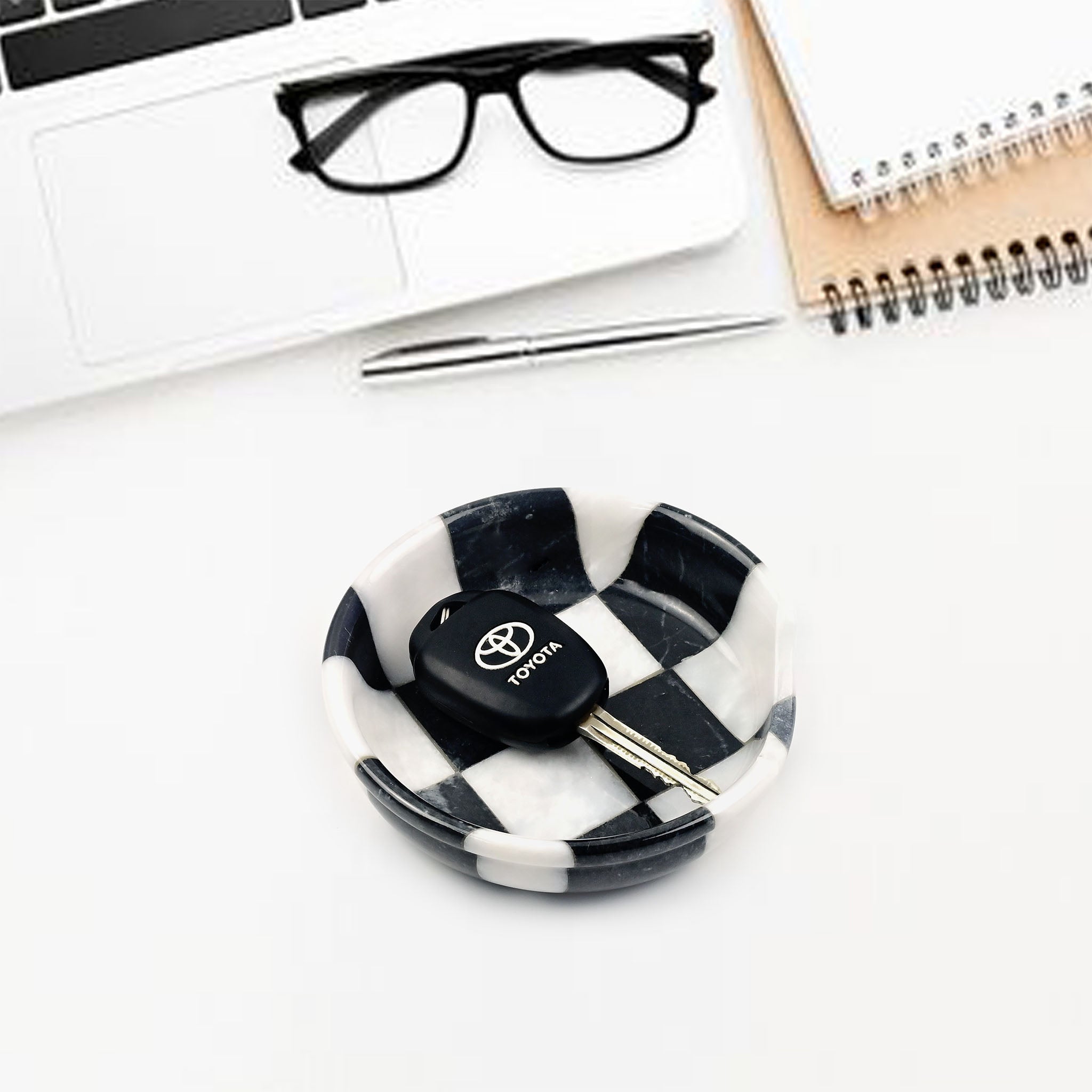 White & Black Marble Spoon Rest 