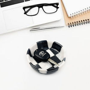 White & Black Marble Spoon Rest 