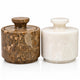 White and Grey Oceanic Marble Salt Cellar with Lid – 2 Pack Set