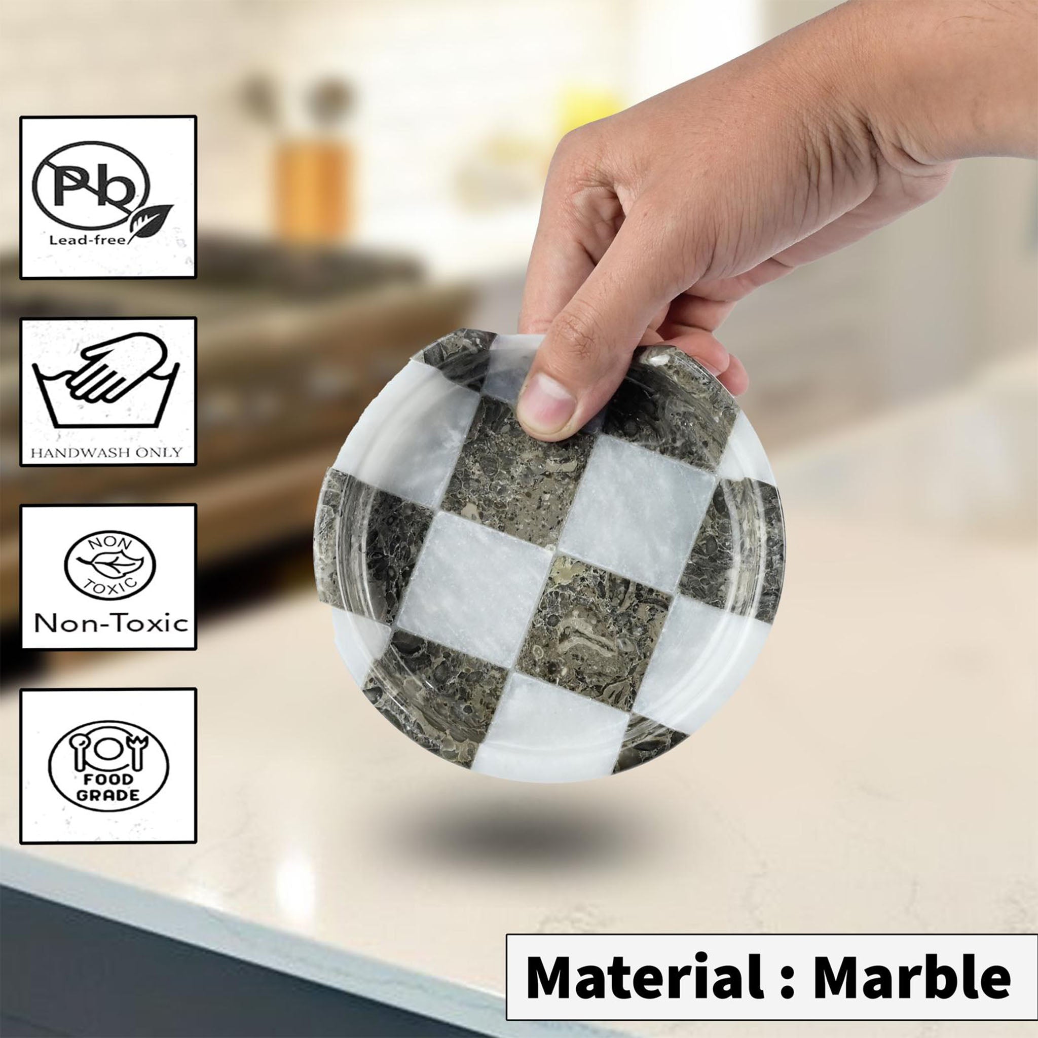 White and Grey Marble Spoon Rest - OceanicX