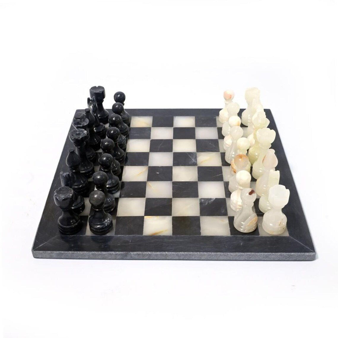 luxury Black Onyx Chess Set 12 Inches