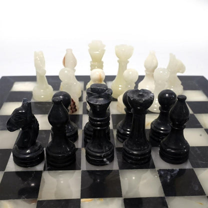 luxury Black Onyx Chess Set 12 Inches