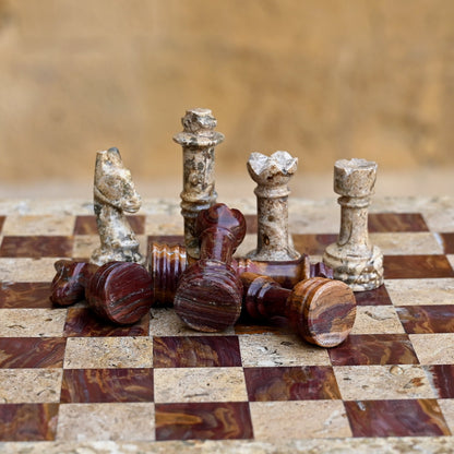 High Quality Handmade Coral and Multi Chess Pieces Only for 12 to 16 Inches Board