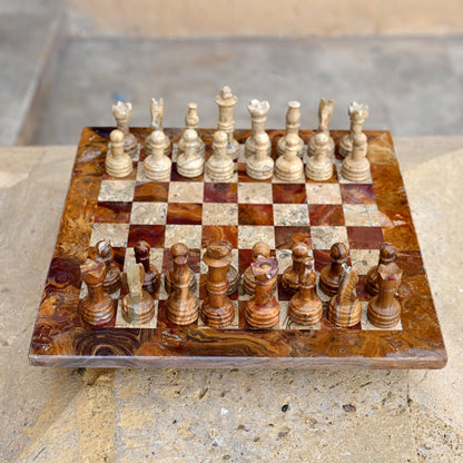 Multi Coral Premium Handmade Chess Set 12 Inches