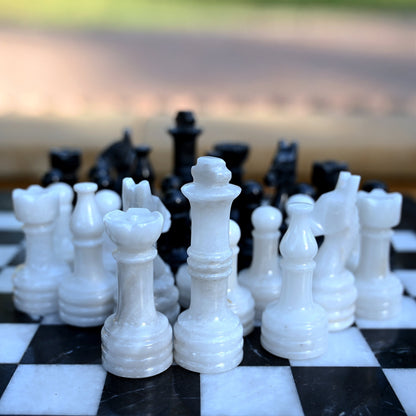 High Quality Handmade Black and White Chess Pieces Only for 12 to 16 Inches Board