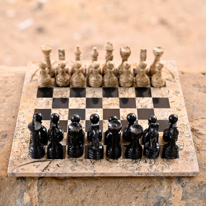 High Quality Handmade Black and Coral Chess Pieces Only for 12 to 16 Inches Board