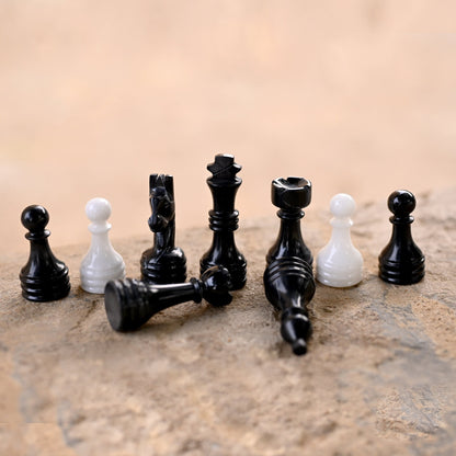 High Quality Handmade Black Zebra and White Chess Pieces Only for 12 to 16 Inches Board